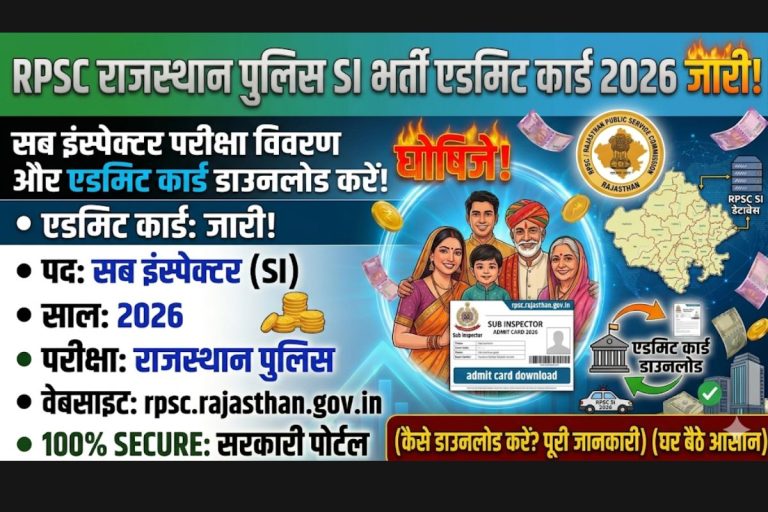RPSC SI Admit Card 2026
